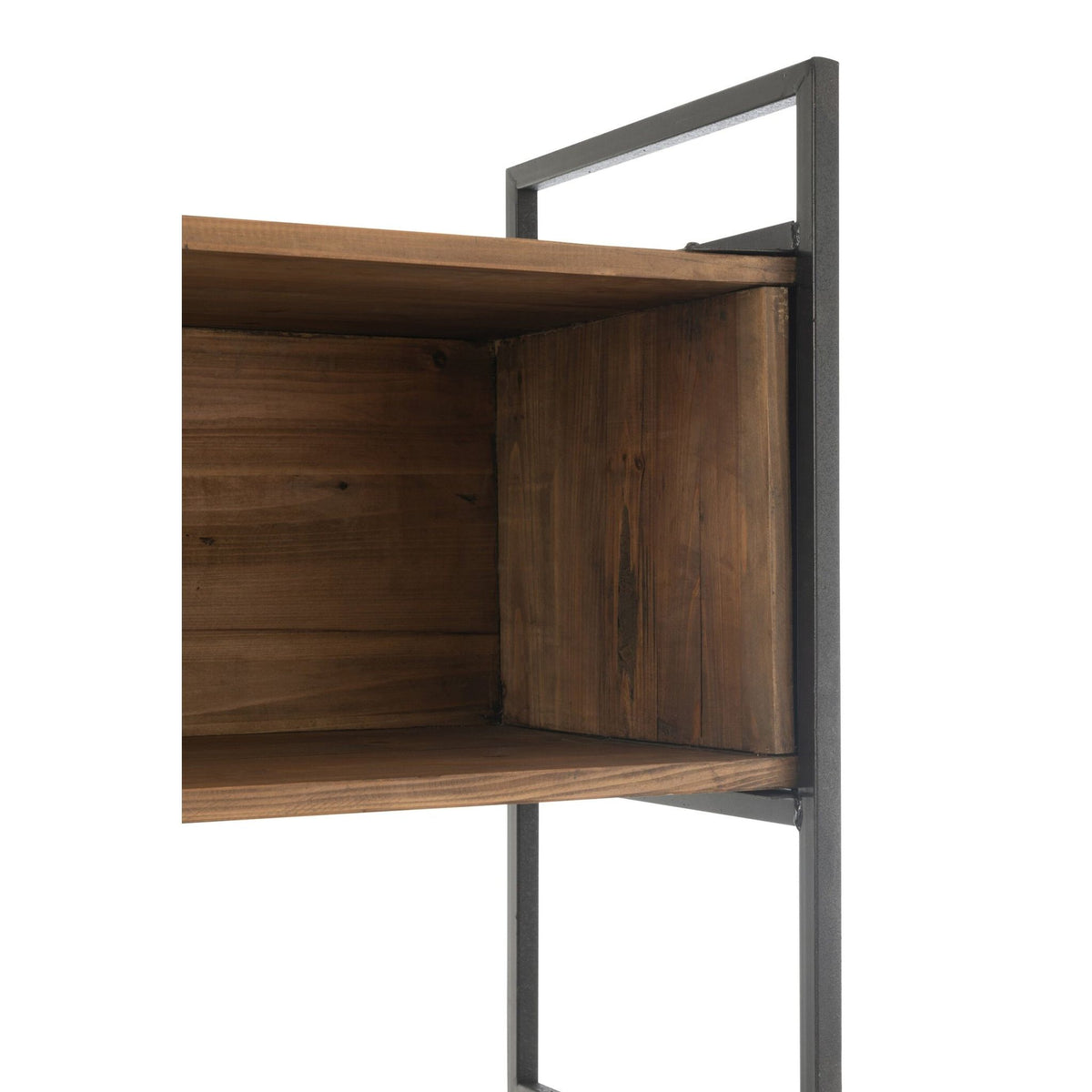 Rustic Recycled Wood Shelf Black/Natural Small J-Line