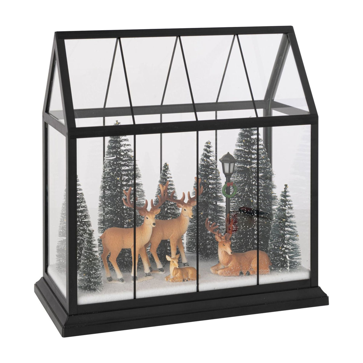 Reindeer LED with Trees Glass Multicolor Large J-Line