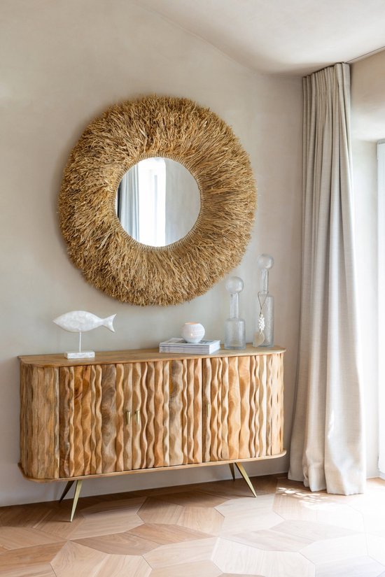Curve Natural Wood Buffet Cabinet J-Line