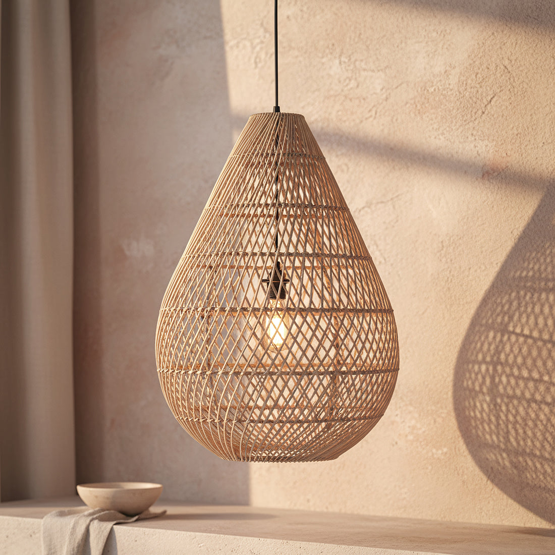 Maze Pendant Light Teardrop Natural Raw Materials