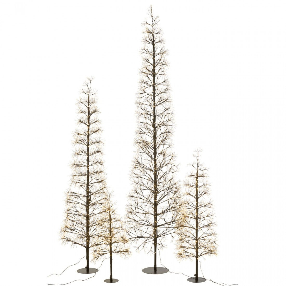 Christmas Tree Warm White LED Lights Black Iron Extra Large H240cm J-Line