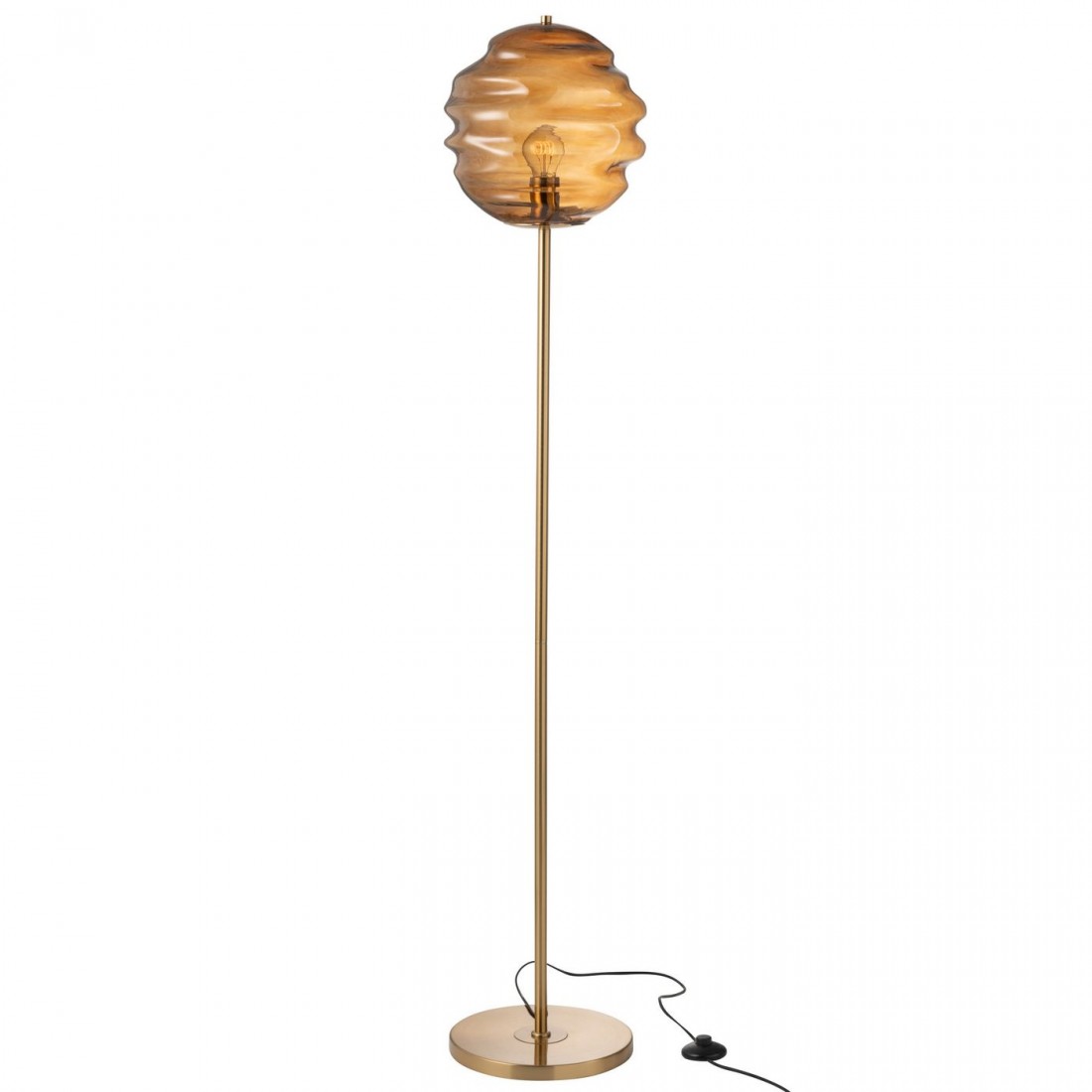 Floor Lamp Glass Brown H156cm J-Line