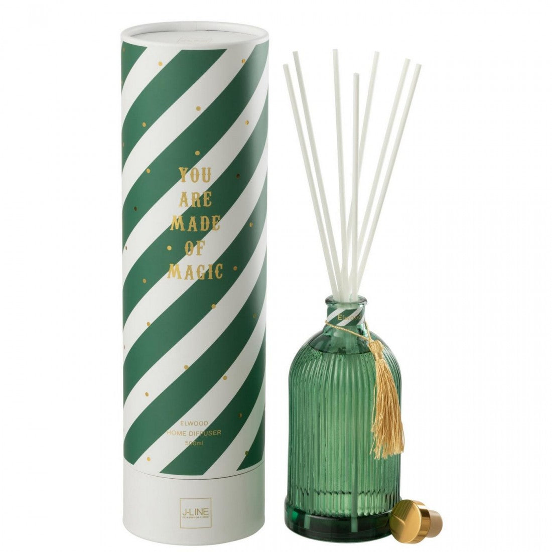 Magic Fragrance Dispenser with Fragrance Oil, White/Dark Green, Large, 500 ml, J-Line