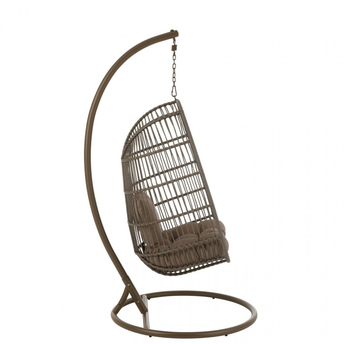 Hanging Chair + Cushion Egga Metal/Rope Brown J-Line