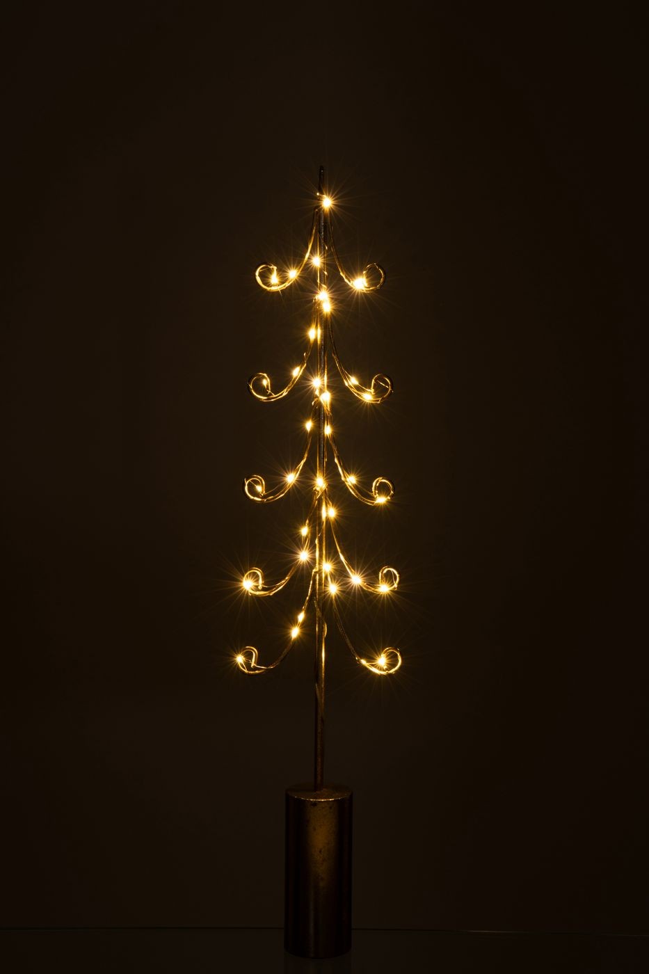 Tree LED Cylinder Base Iron Gold-Colored Set of 3 J-Line