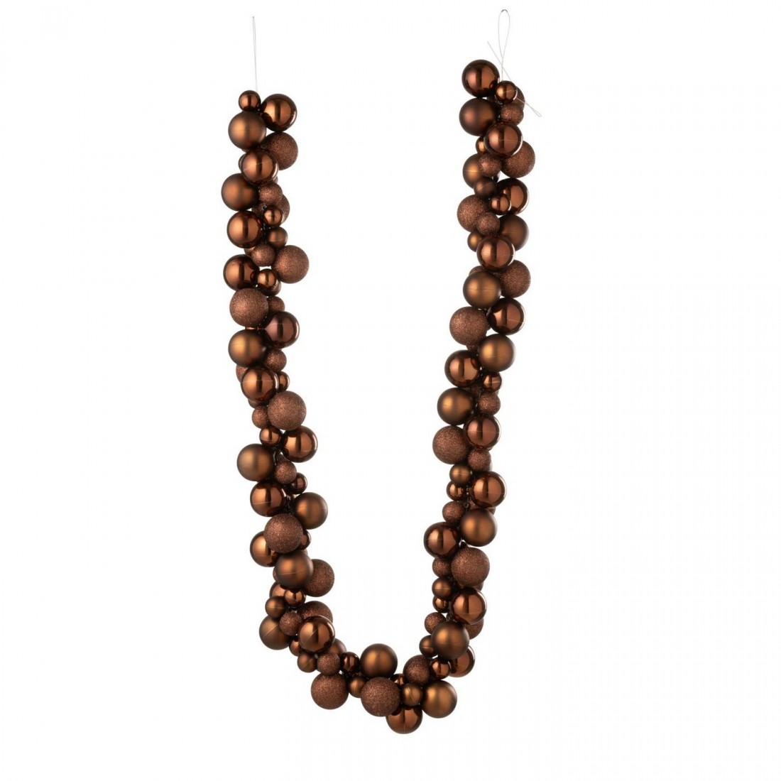 Garland Christmas Bauble Plastic Dark Brown J-Line