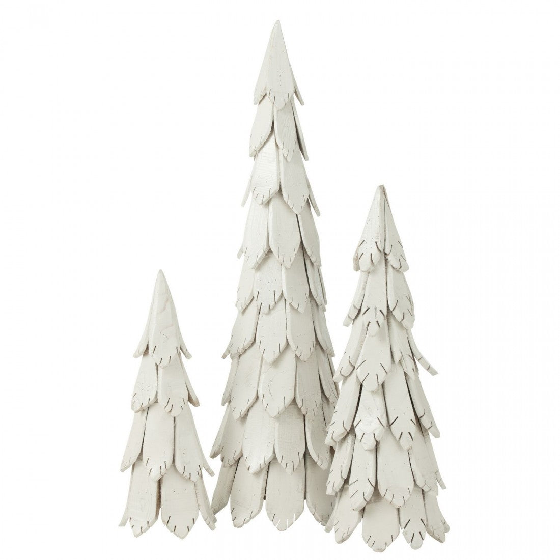 Christmas Tree Wood Pieces White Large H120cm J-Line