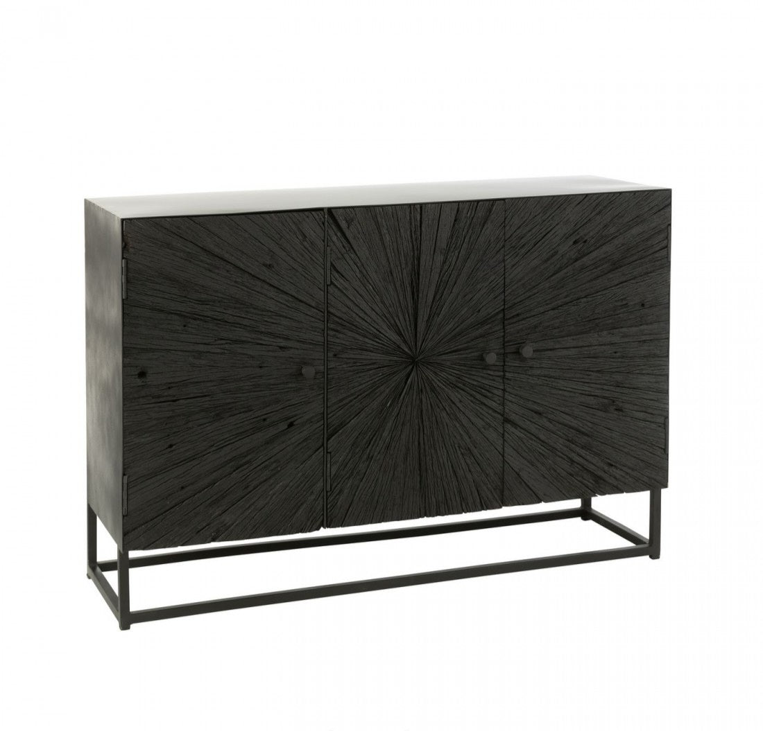 Shanil Wood/Iron Black Buffet Cabinet J-Line