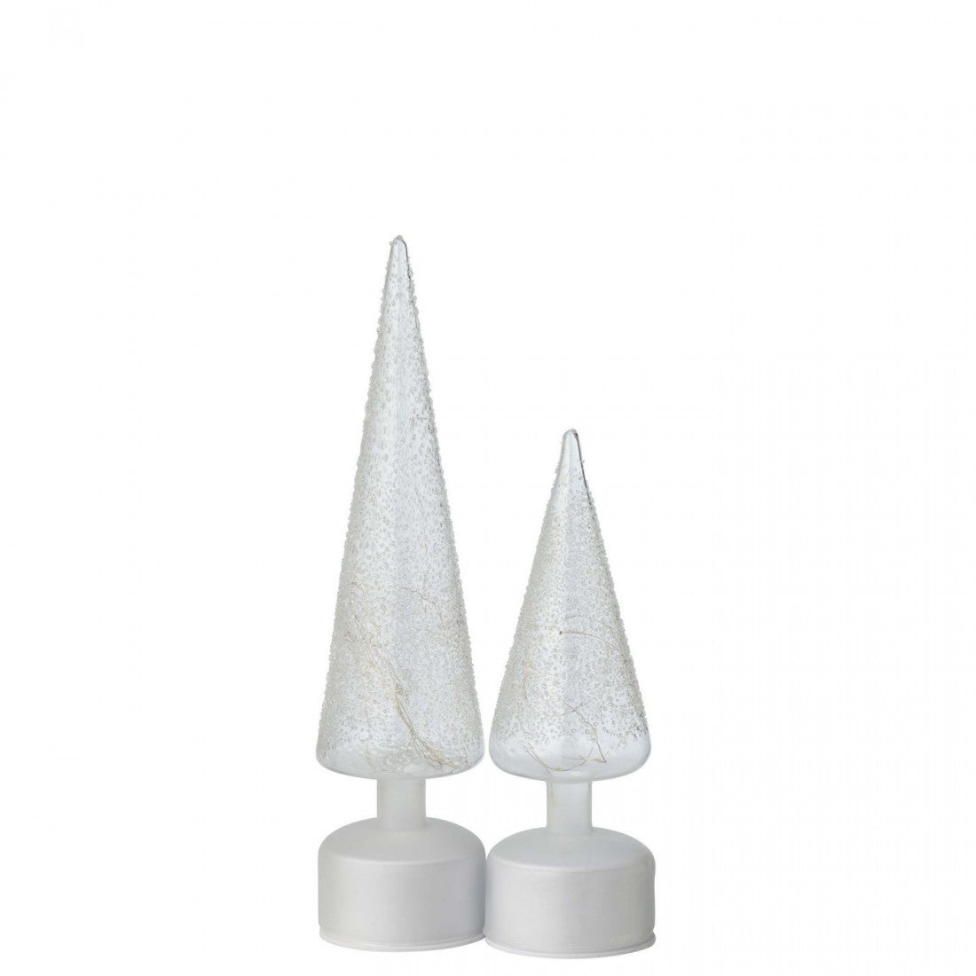 Tree Rotating LED Glass White/Transparent Set of 2 J-Line