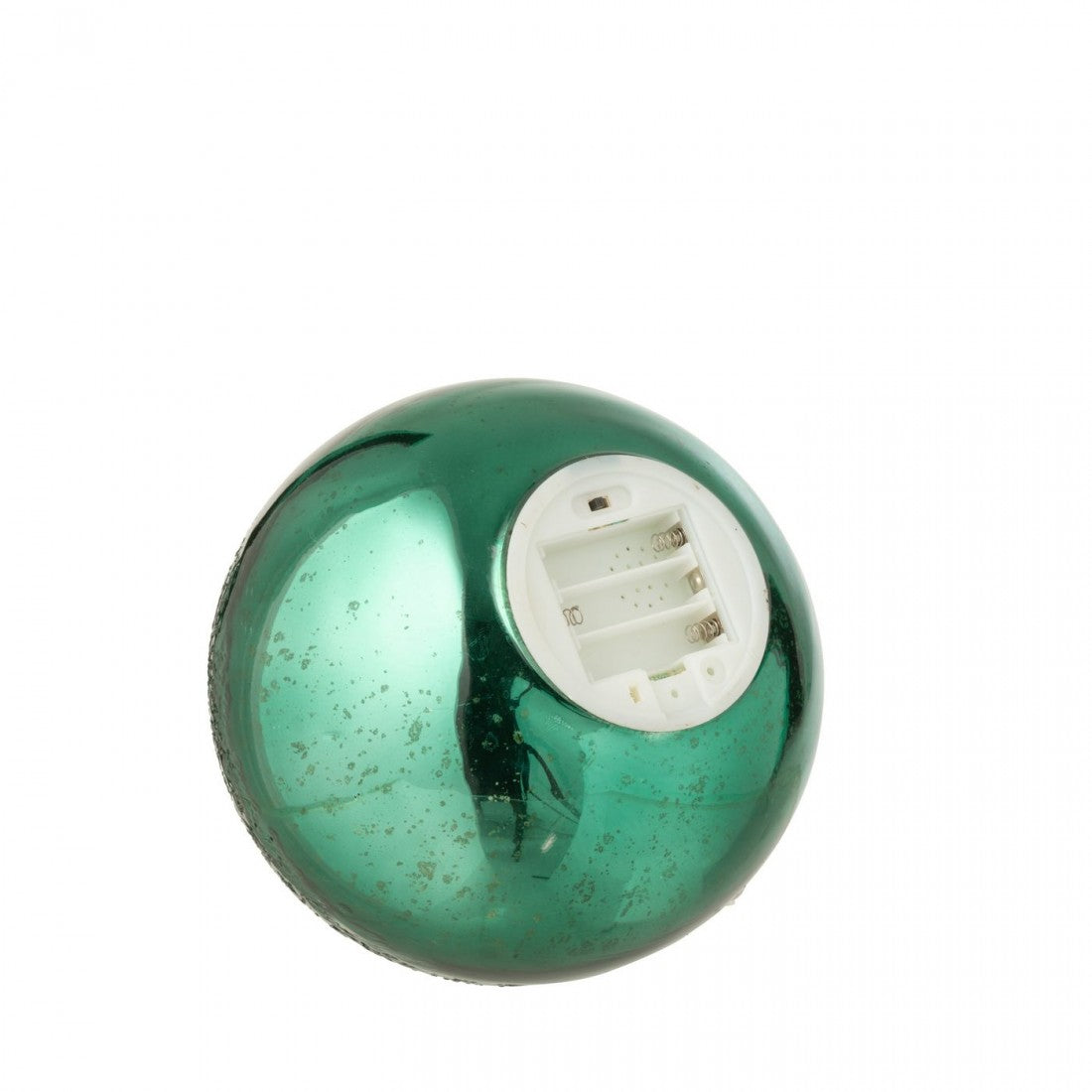 J-Line Set of 2 Green Crackle Glass LED Balls