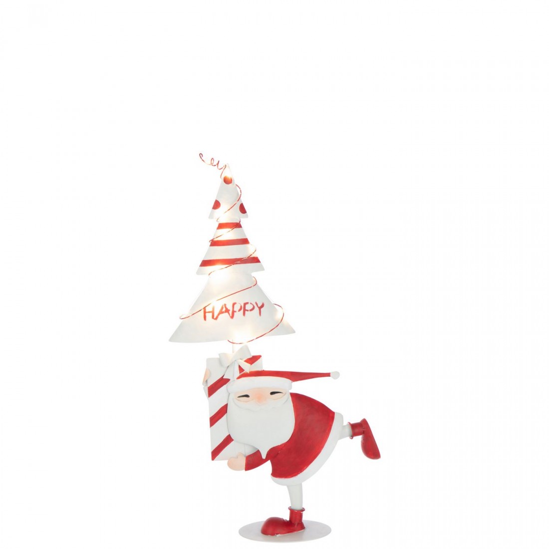 Santa Claus LED Tree Iron Christmas Red/White Small H66cm J-Line