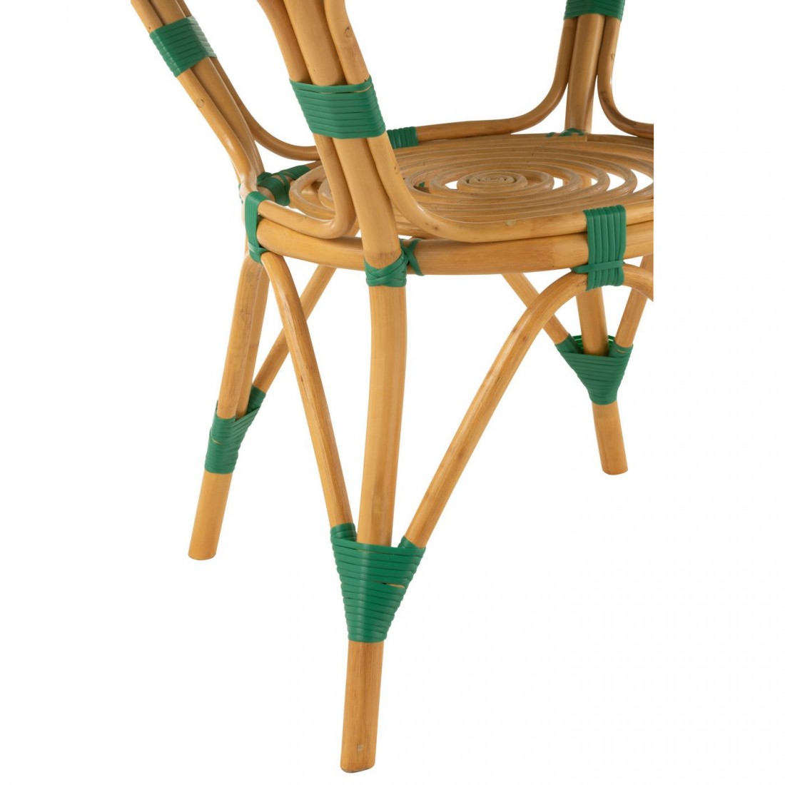 Dining Table Rattan Dark Green/White J-Line
