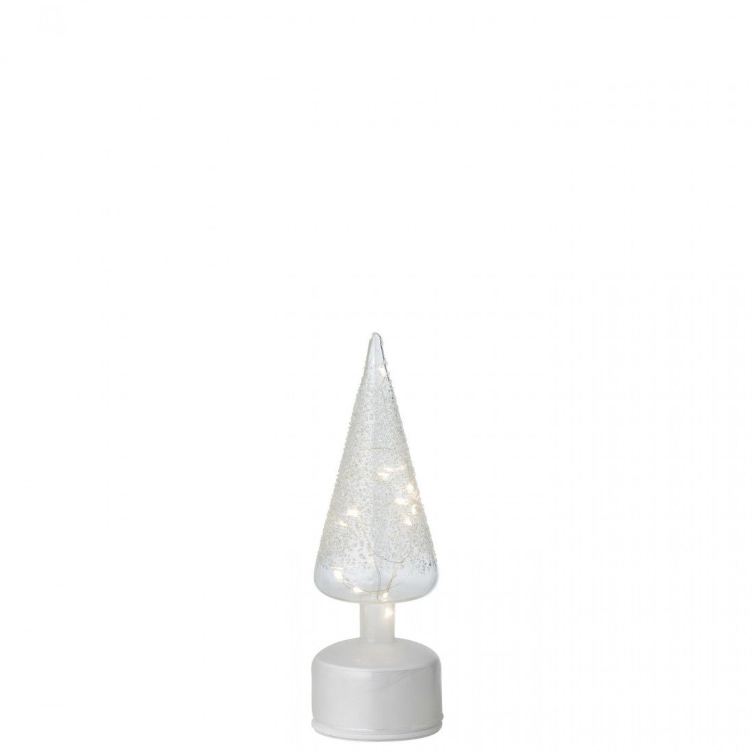 Tree Rotating LED Glass White/Transparent Set of 2 J-Line