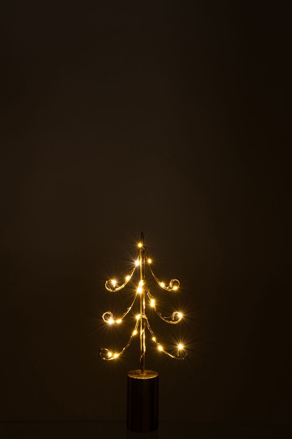 Tree LED Cylinder Base Iron Gold-Colored Set of 3 J-Line