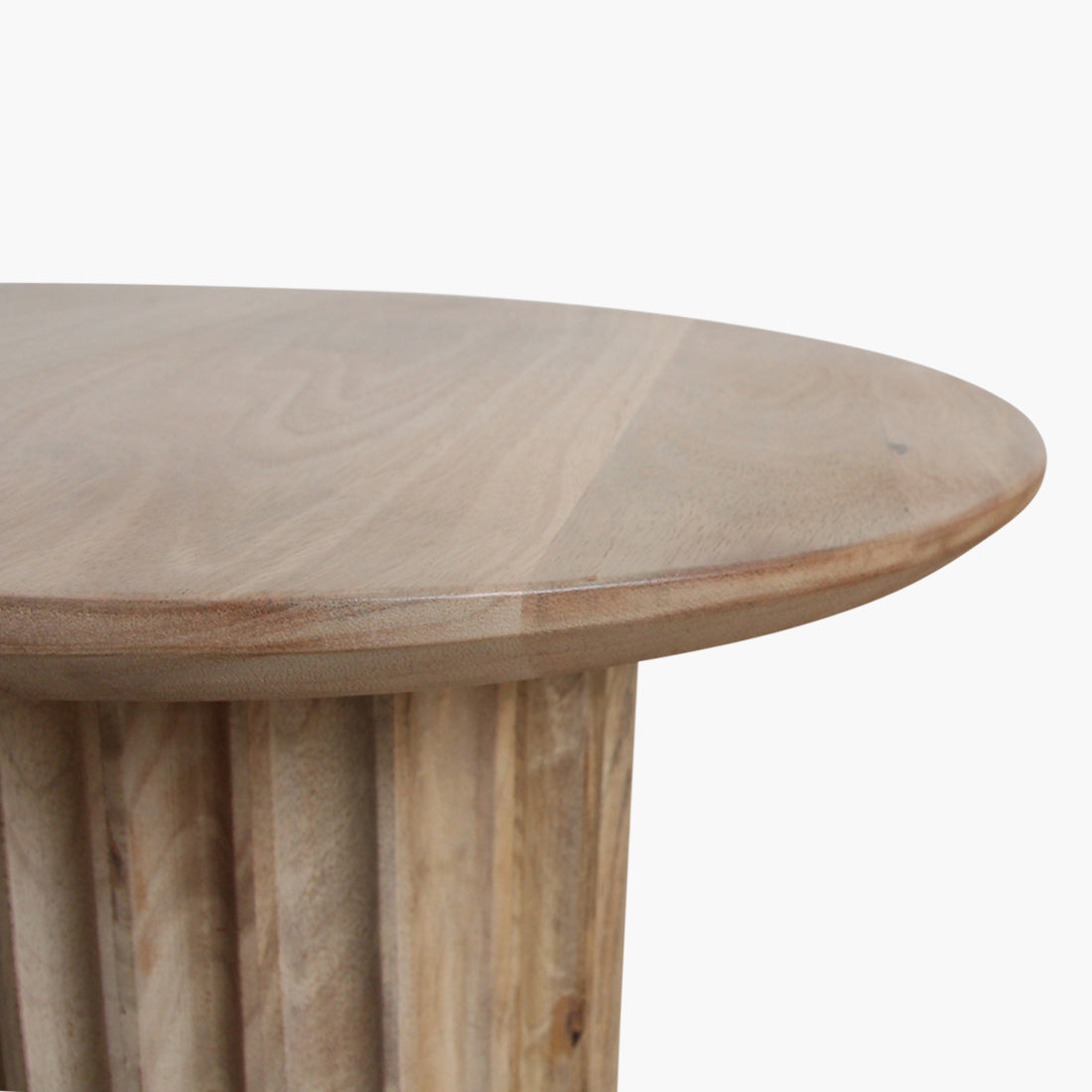 Side table Bullnose Reversed Fluted Natural Ø50cm Raw Materials