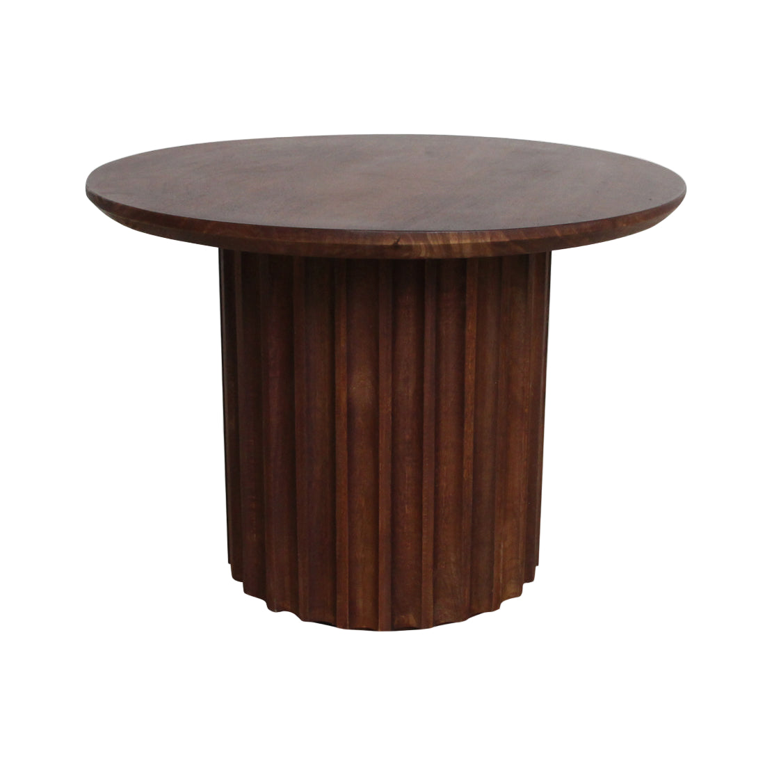 Side table Bullnose Reversed Fluted Brown Ø55cm Raw Materials