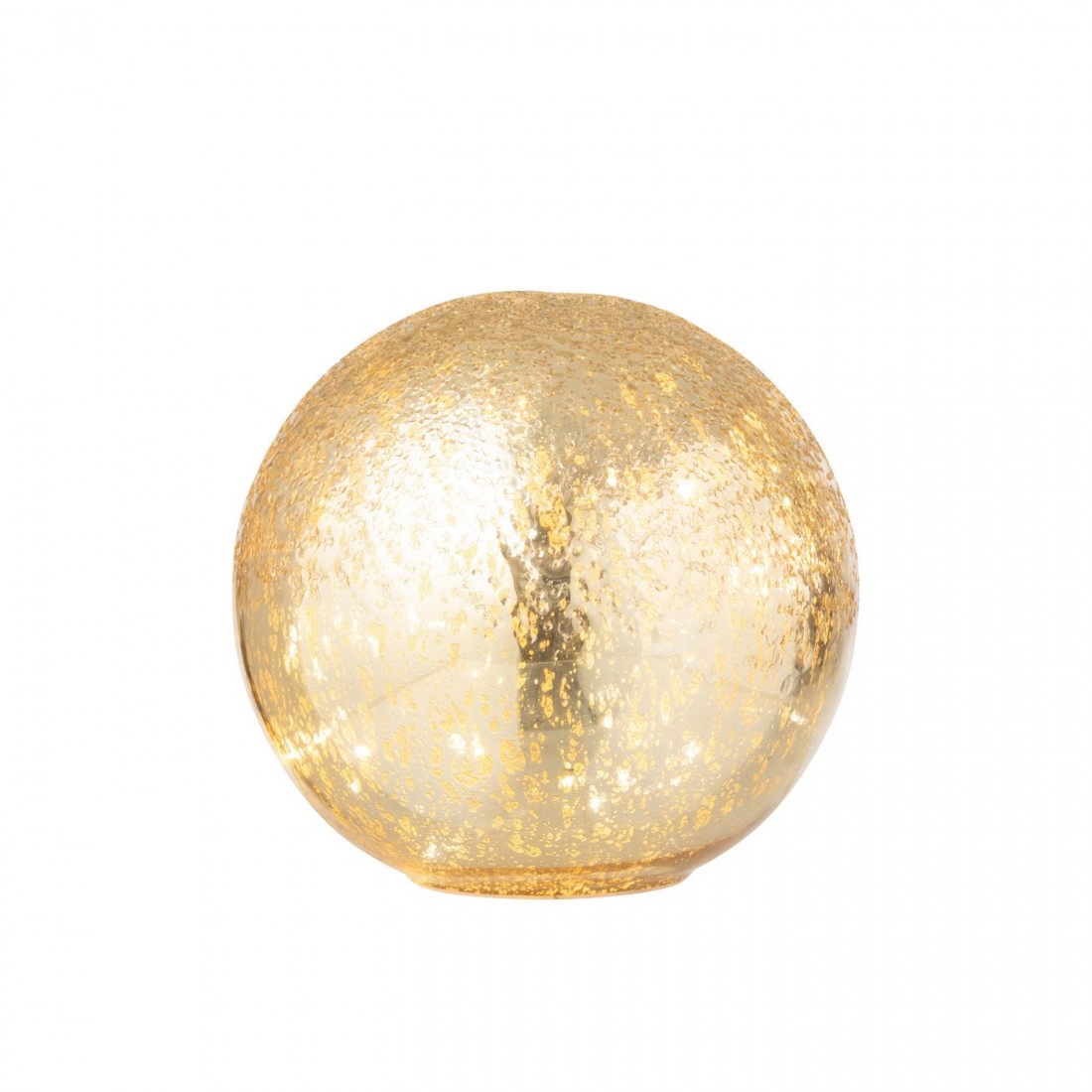 Crackle Glass LED Ball Gold-Colored Set of 2 J-Line