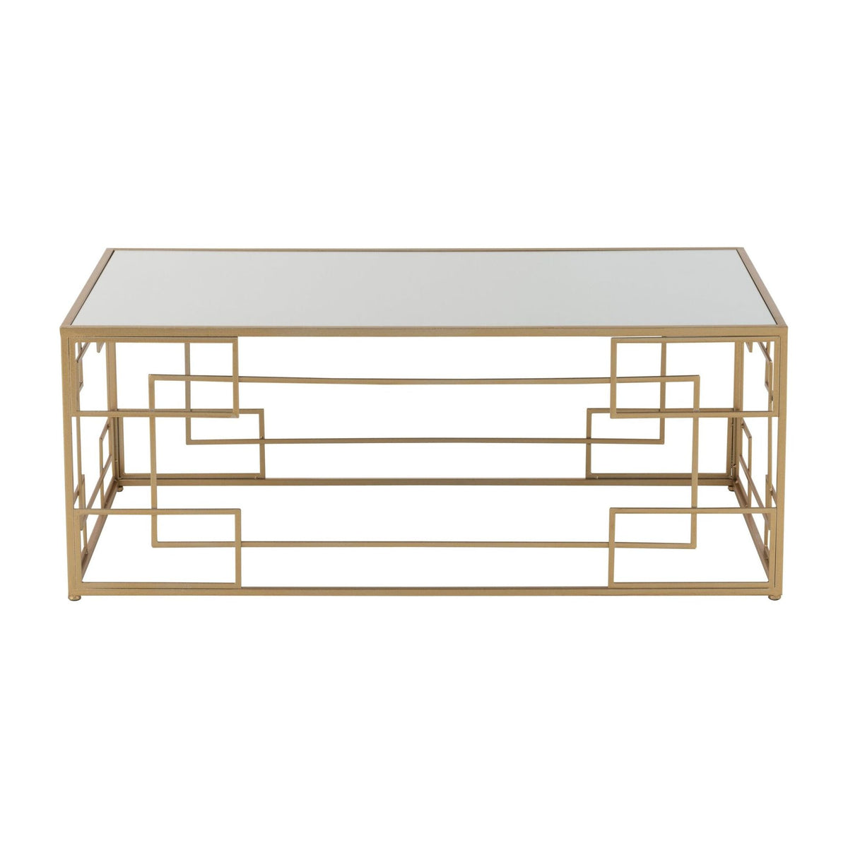 Coffee Table Lines Metal/Glass Gold J-Line