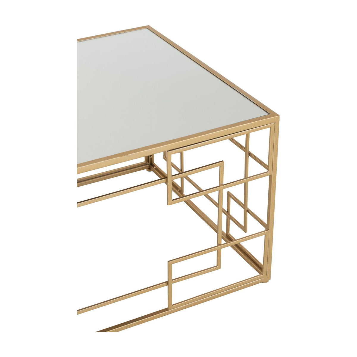 Coffee Table Lines Metal/Glass Gold J-Line
