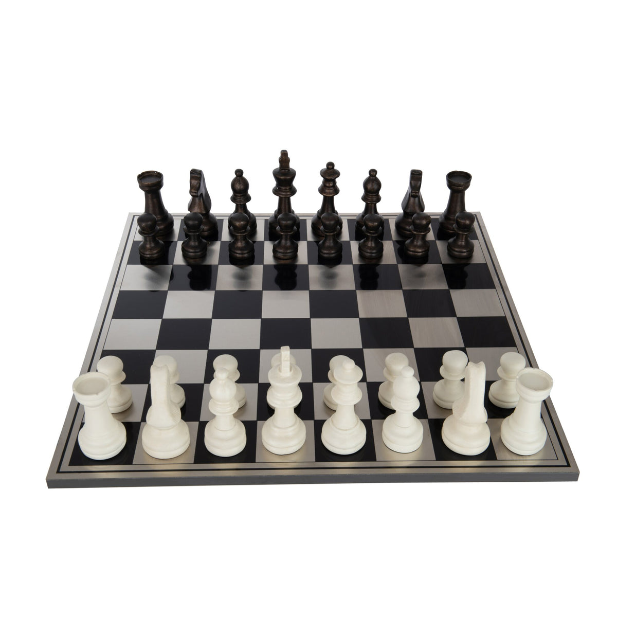 Chess Set Polyresin Brown/White J-Line