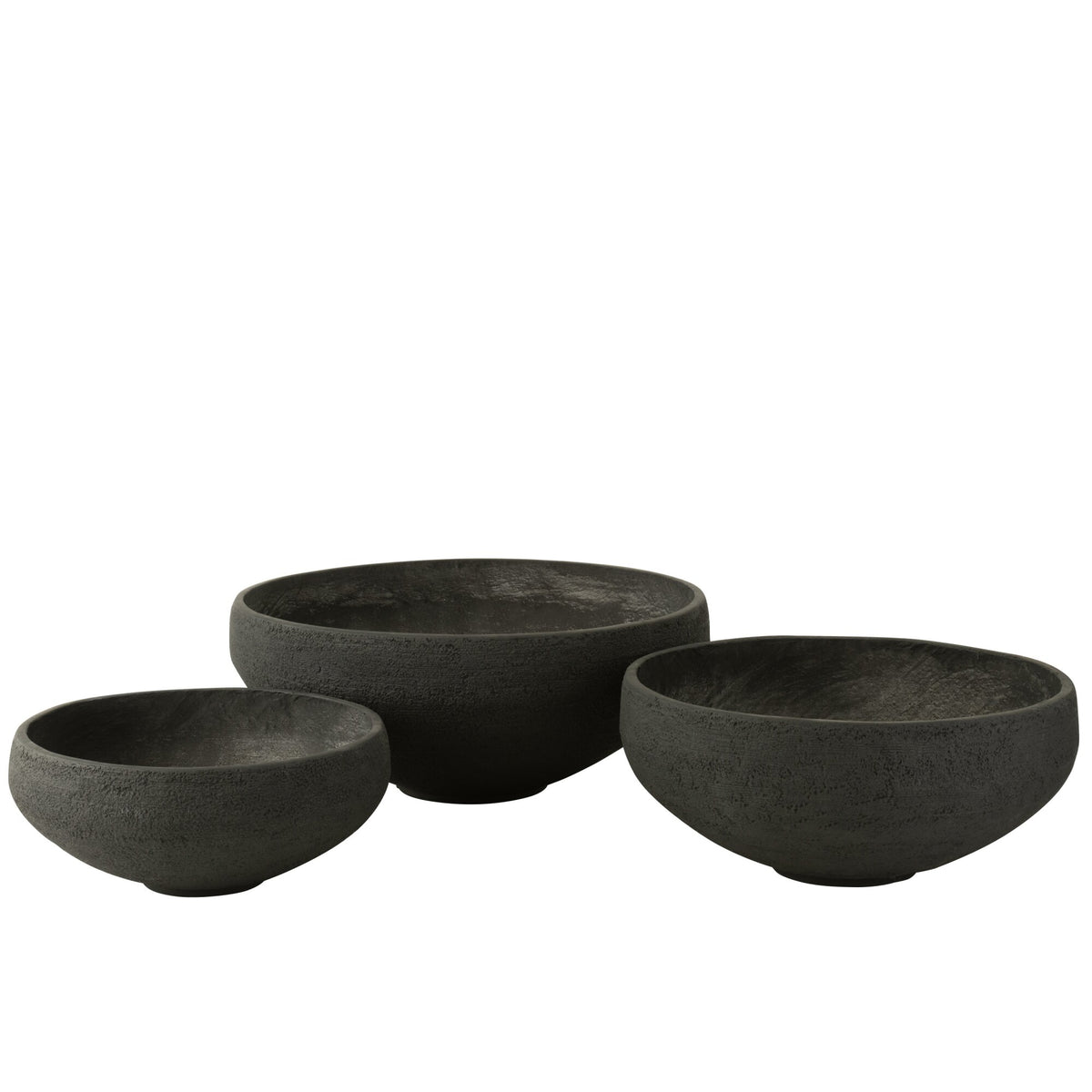 Black Fiber Clay Bowl Set of 3 J-Line