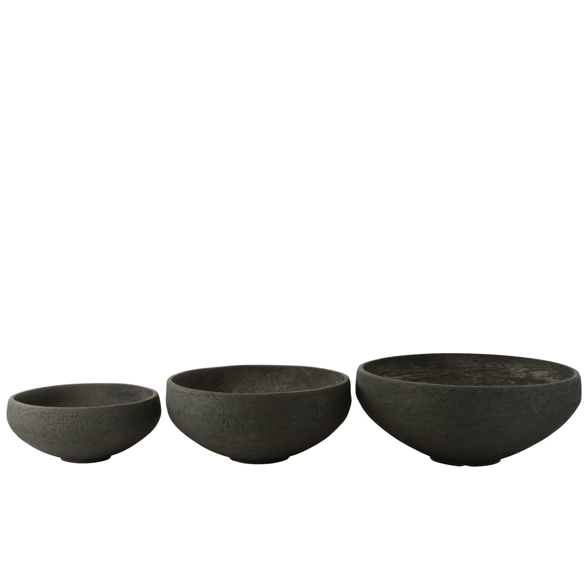 Black Fiber Clay Bowl Set of 3 J-Line