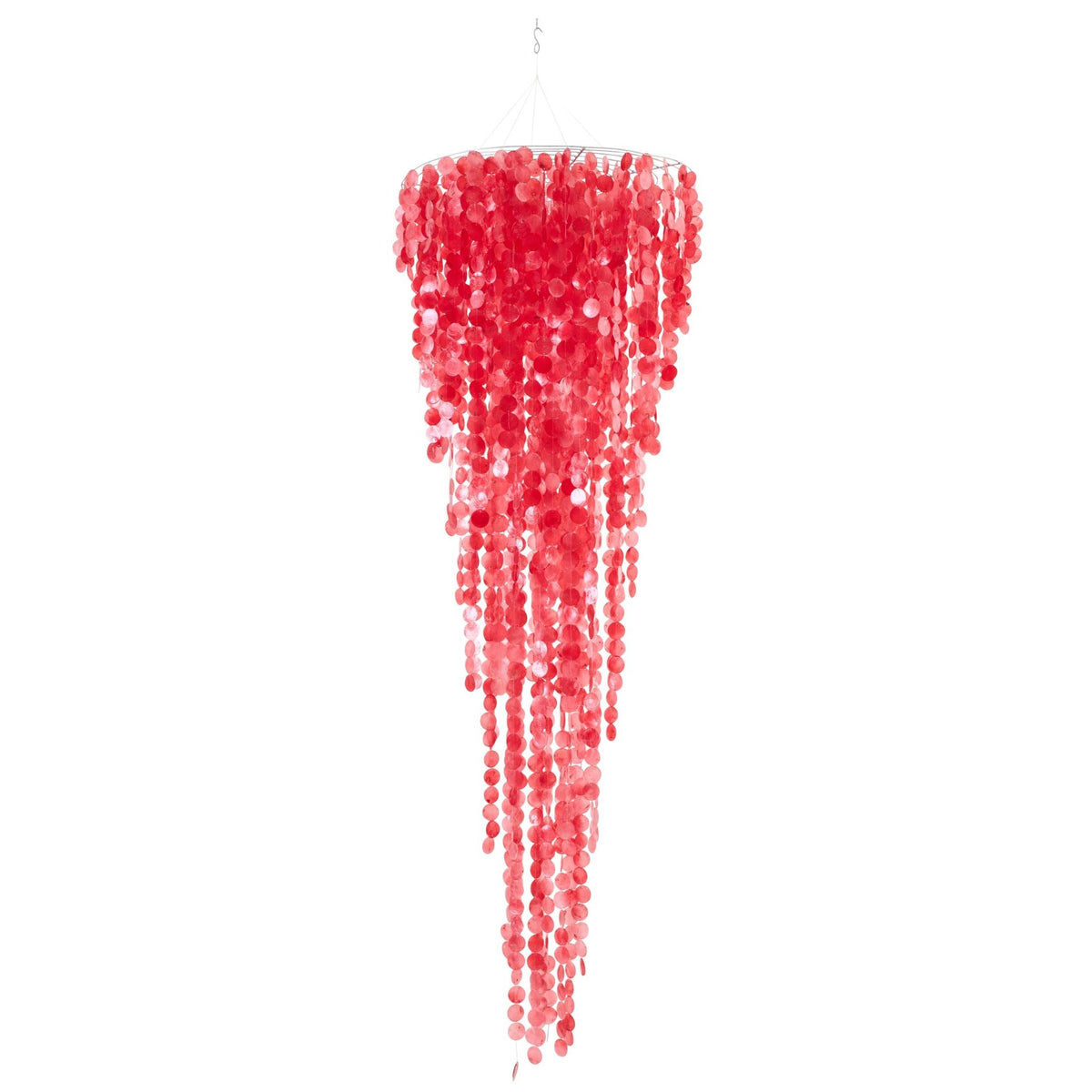 Capiz Shell Pendant Red Large Ø80cm x H250cm J-Line