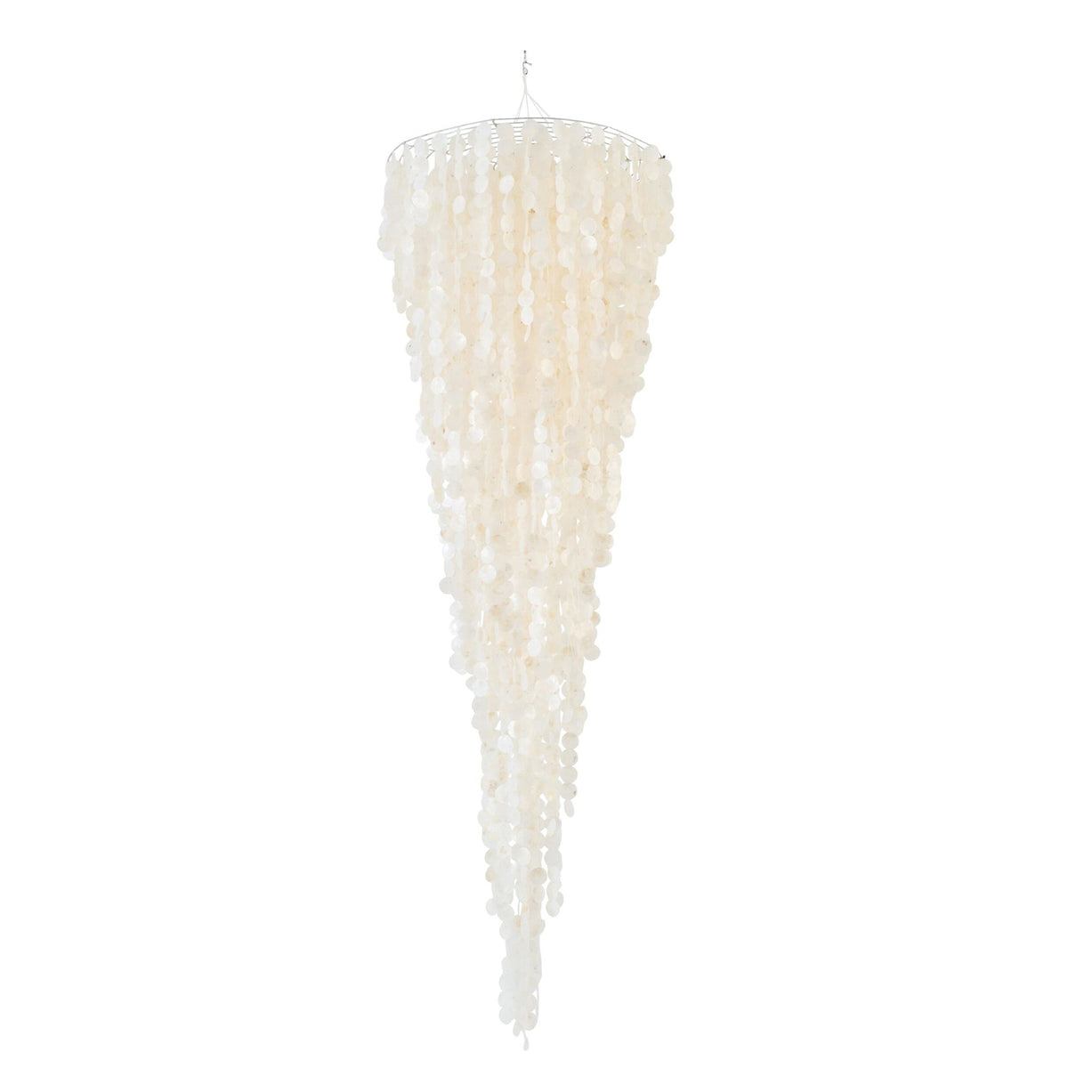 Capiz Shell Pendant Light White Large Ø80cm x H250cm J-Line