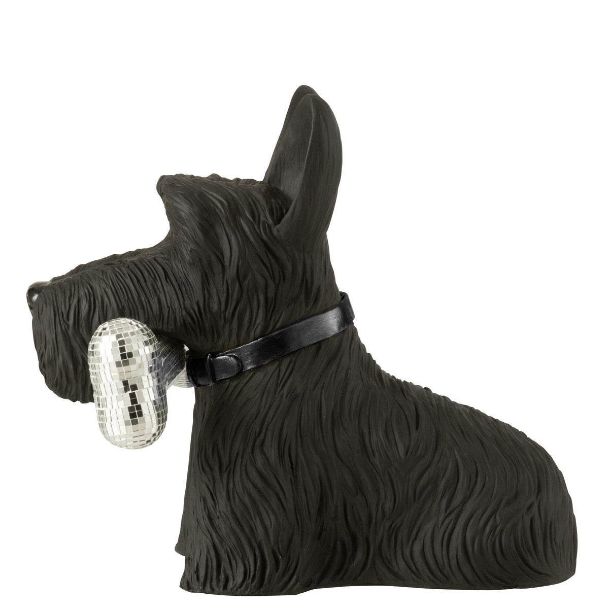 Schotse Terrier + Bot Polyresin Zwart - Beeld - J-Line - livinglovely.nl