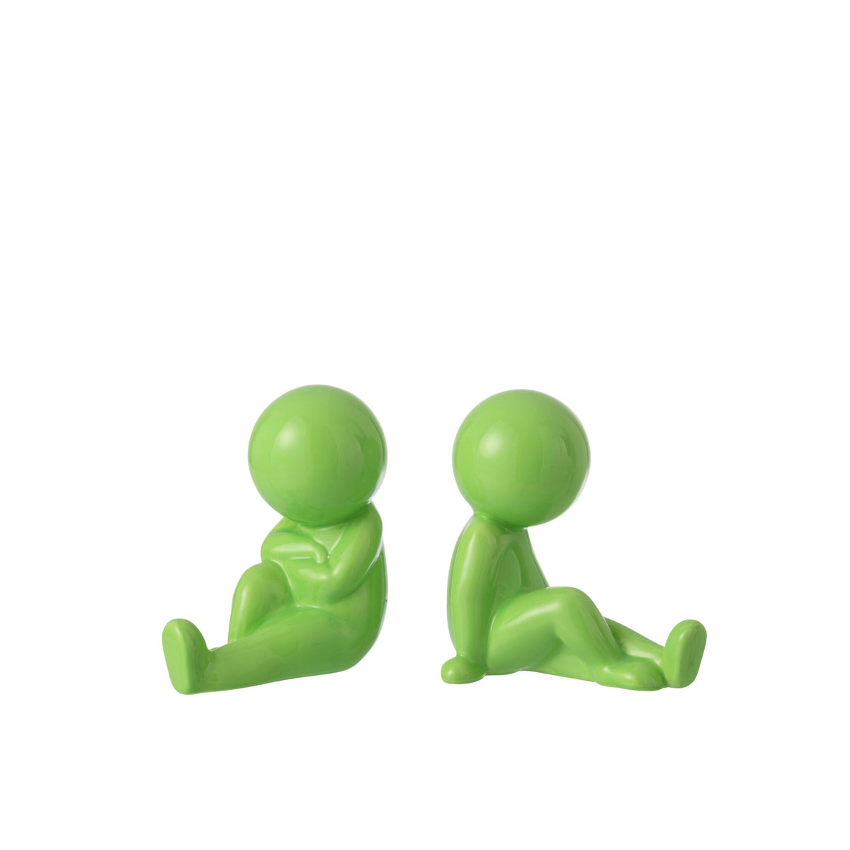 Set of 2 Marcel Stoneware Bookends Green J-Line