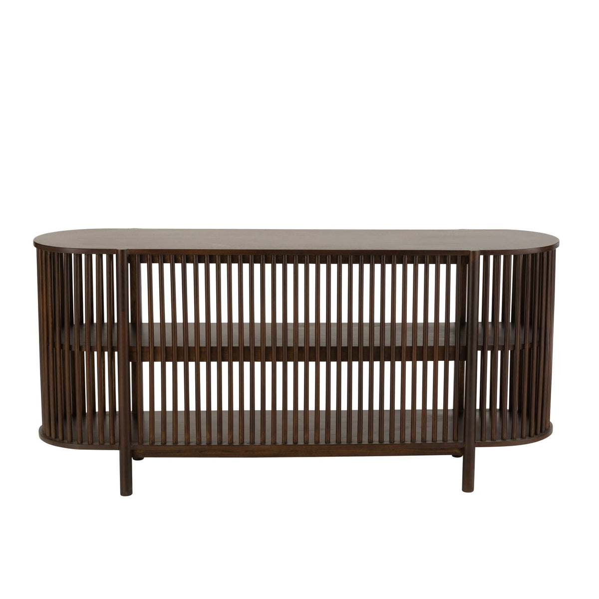 Side Table Conie 2 Shelves Mango Wood Dark Brown J-Line