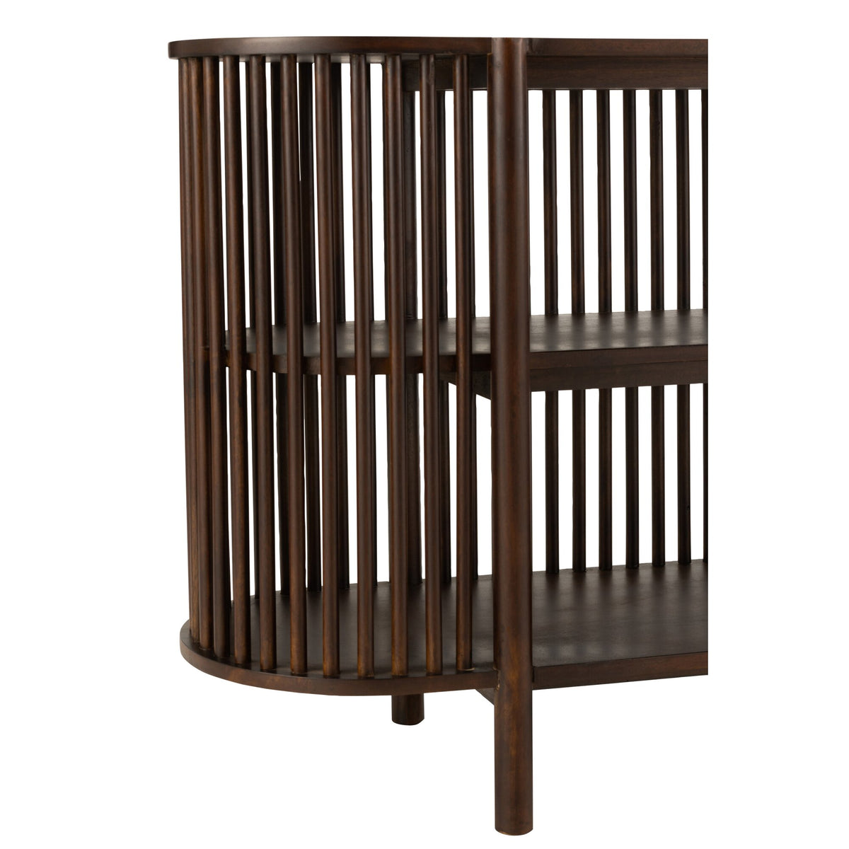 Side Table Conie 2 Shelves Mango Wood Dark Brown J-Line