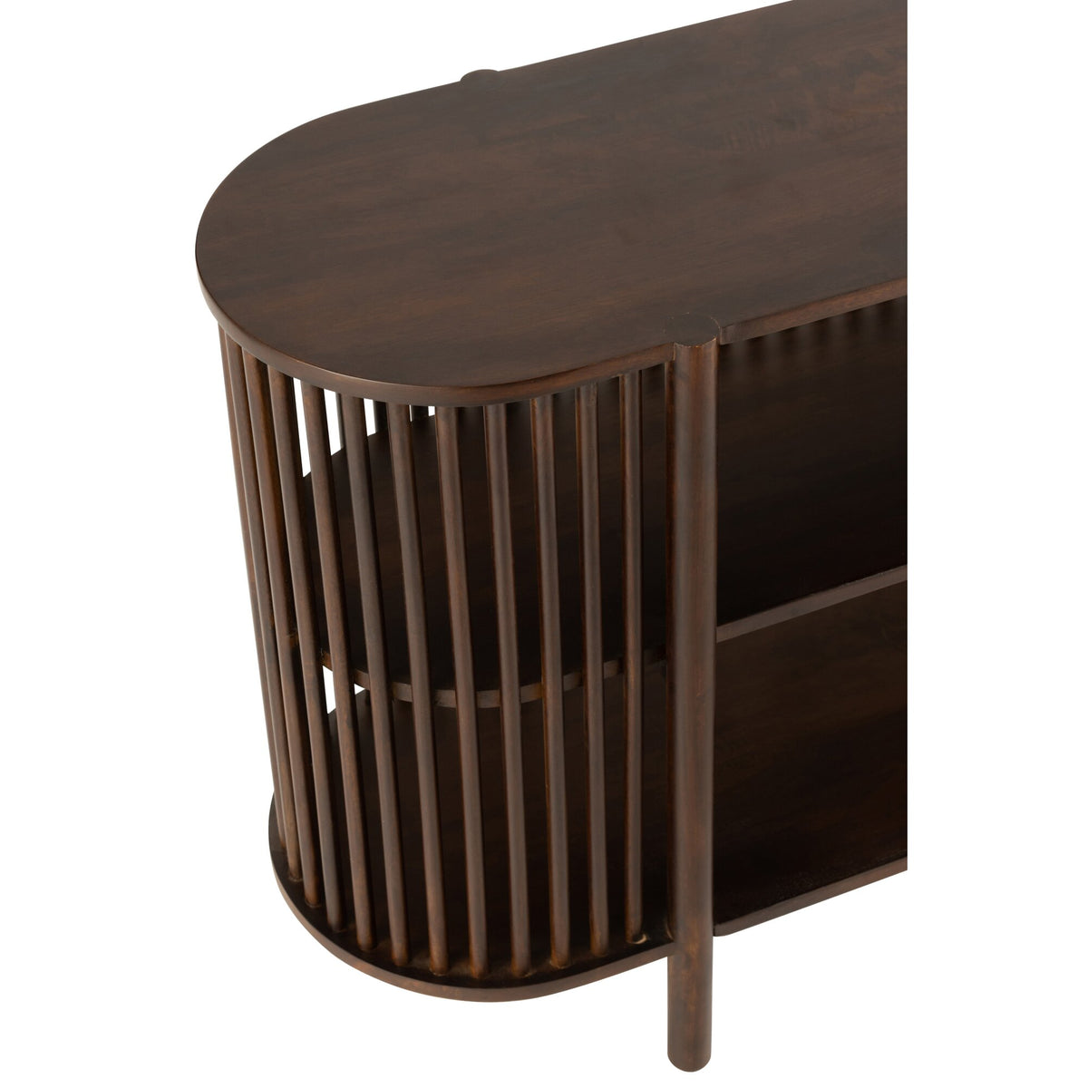 Side Table Conie 2 Shelves Mango Wood Dark Brown J-Line
