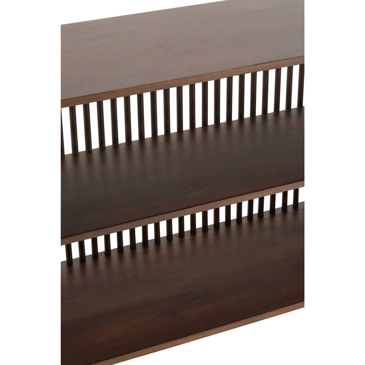 Side Table Conie 2 Shelves Mango Wood Dark Brown J-Line
