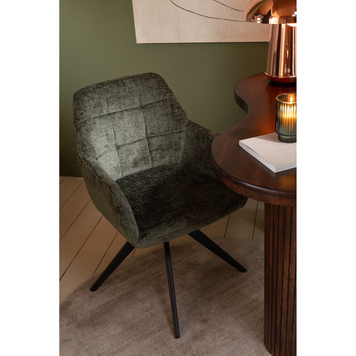 Chair Louna Iron/Acrylic Green J-Line