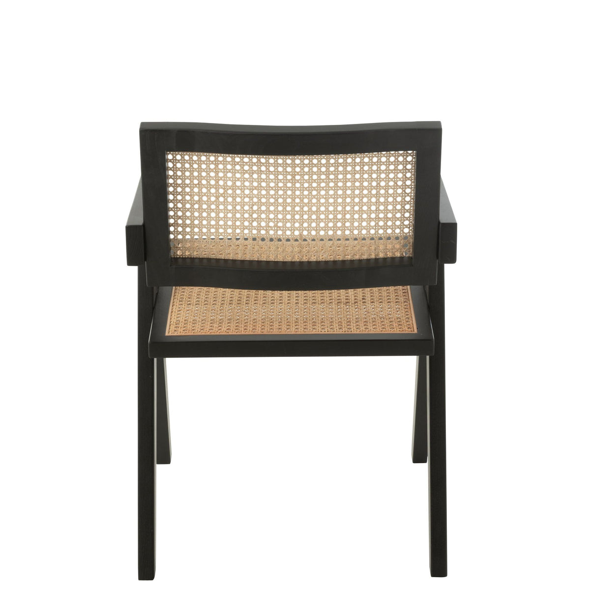 Stoel Rooster Essenhout/Rattan Zwart J-Line