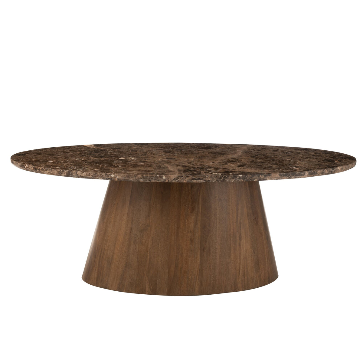 Oval Table Marble/Mango Wood Brown J-Line