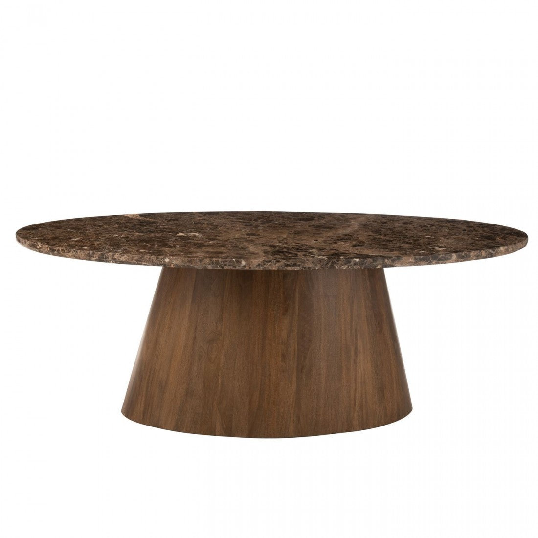 Oval Table Marble/Mango Wood Brown J-Line