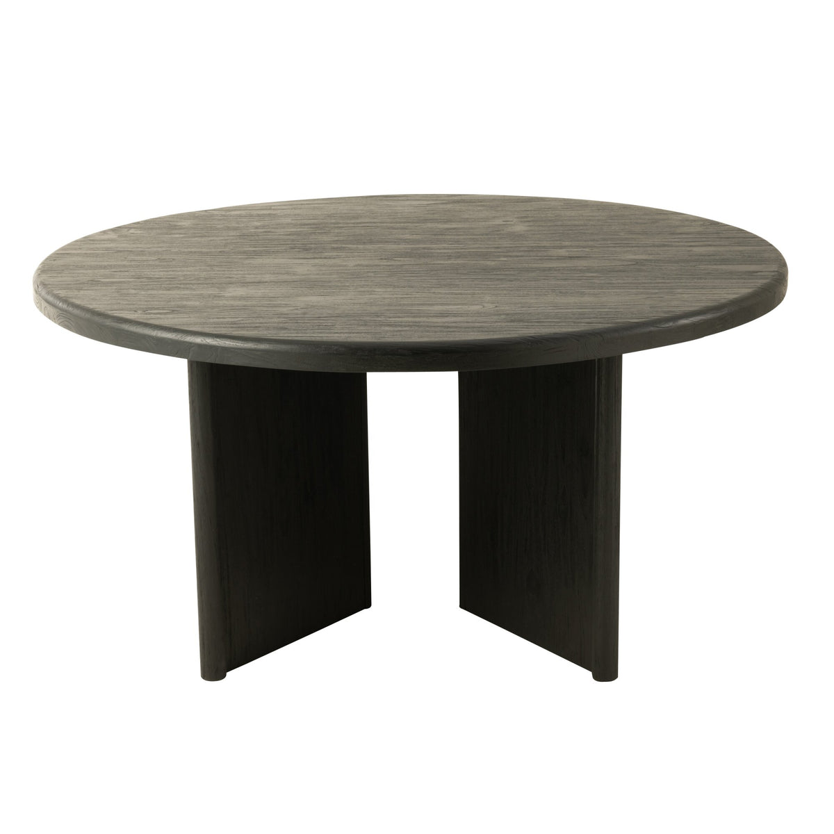 Round Teak Wood Table Black J-Line