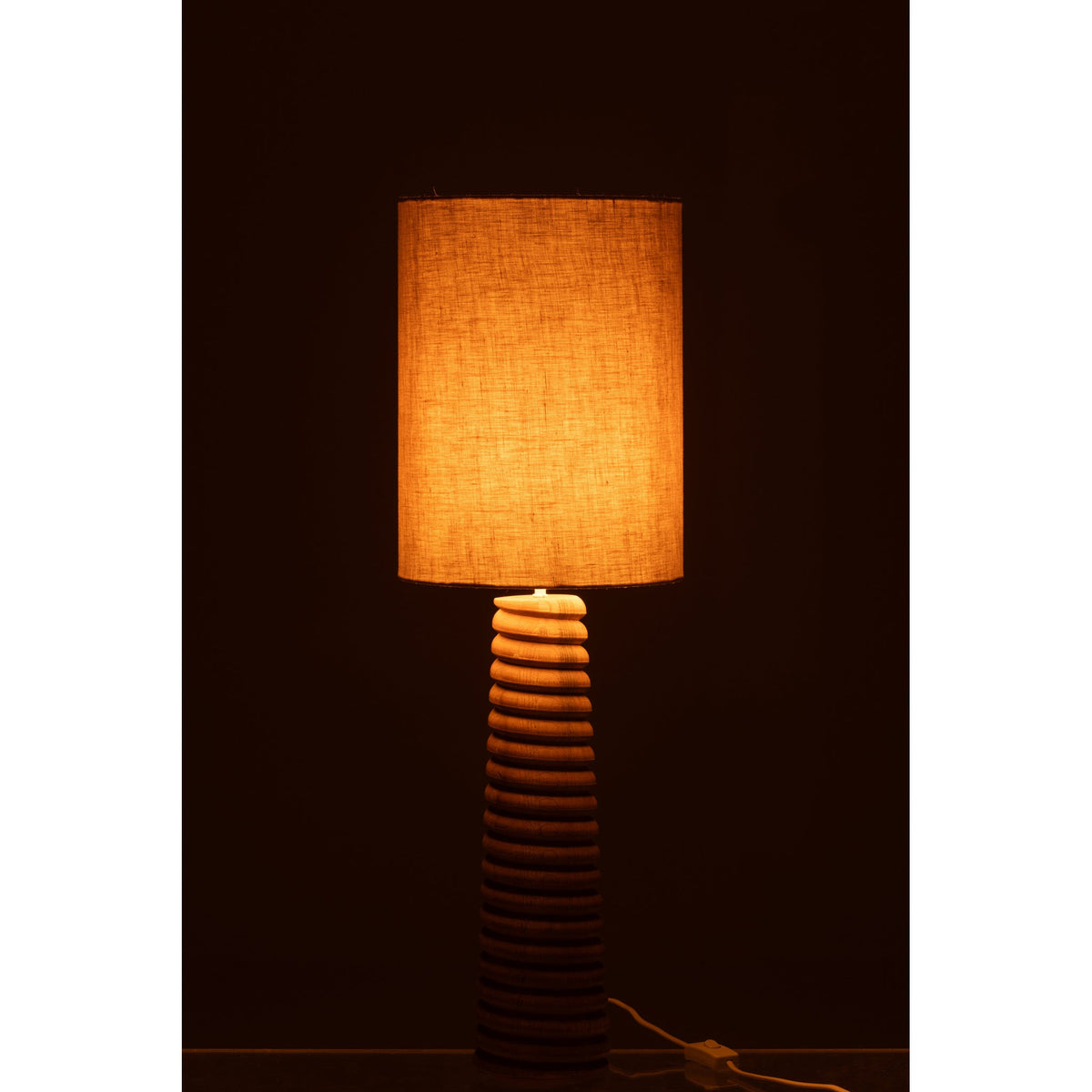 Table Lamp Screw Base Natural Grey Wood J-Line