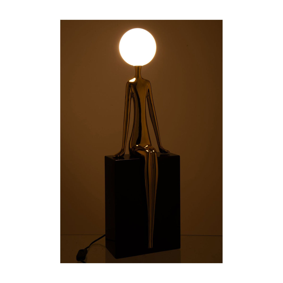 Table Lamp Seated Silhouette Metal Gold/Black J-Line