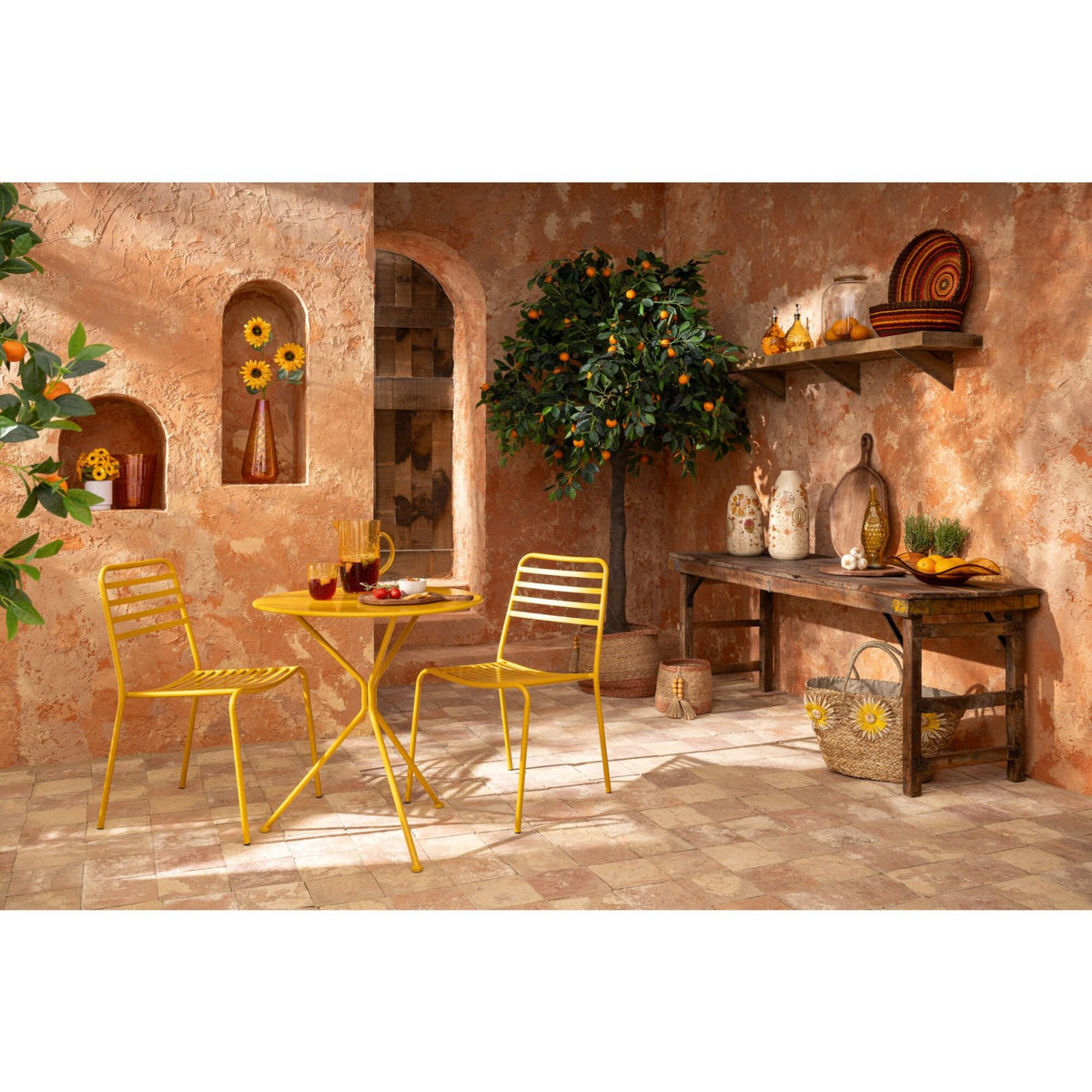 Garden Chair Yellow Metal J-Line