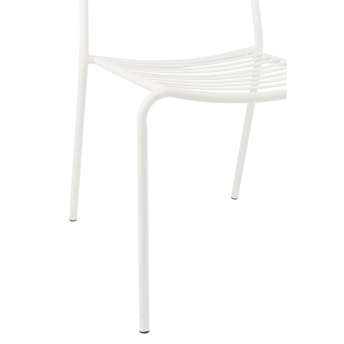 Garden Chair Striped Metal White J-Line