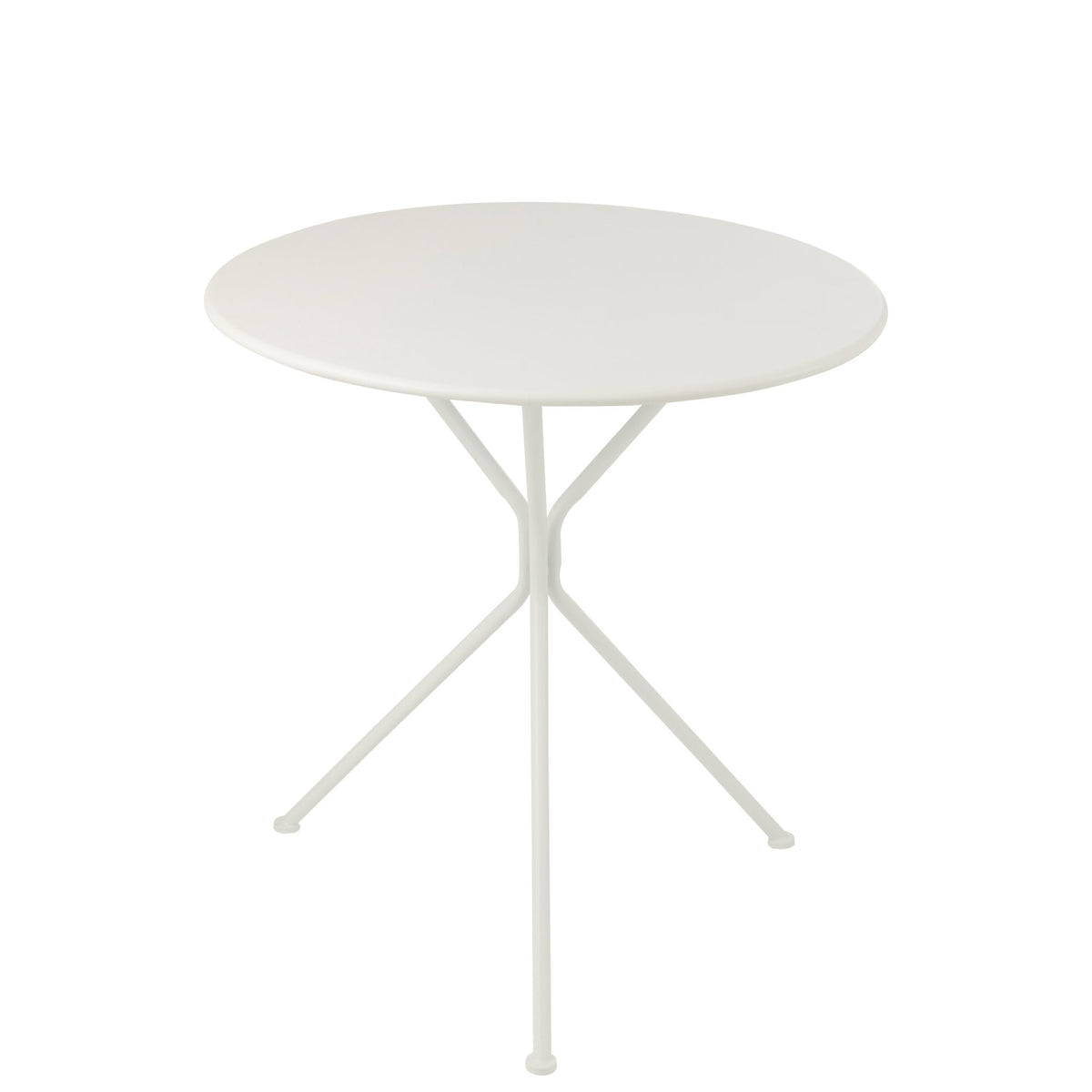 Garden Table Tripod Round Metal White Large J-Line