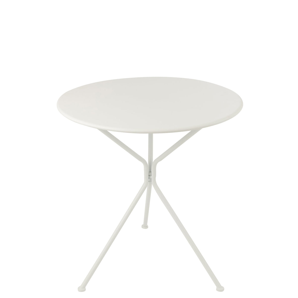 Garden Table Tripod Round Metal White Large J-Line