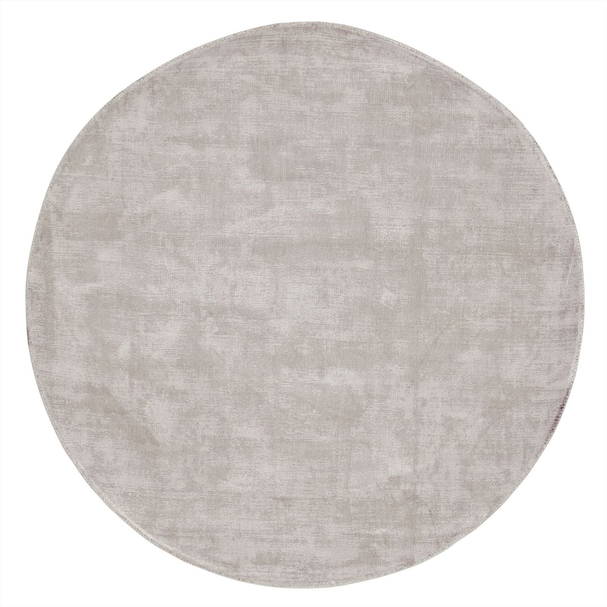 Rond vloerkleed La Belle van MUST Living in lichtgrijze viscose met een doorsnede van 200 cm