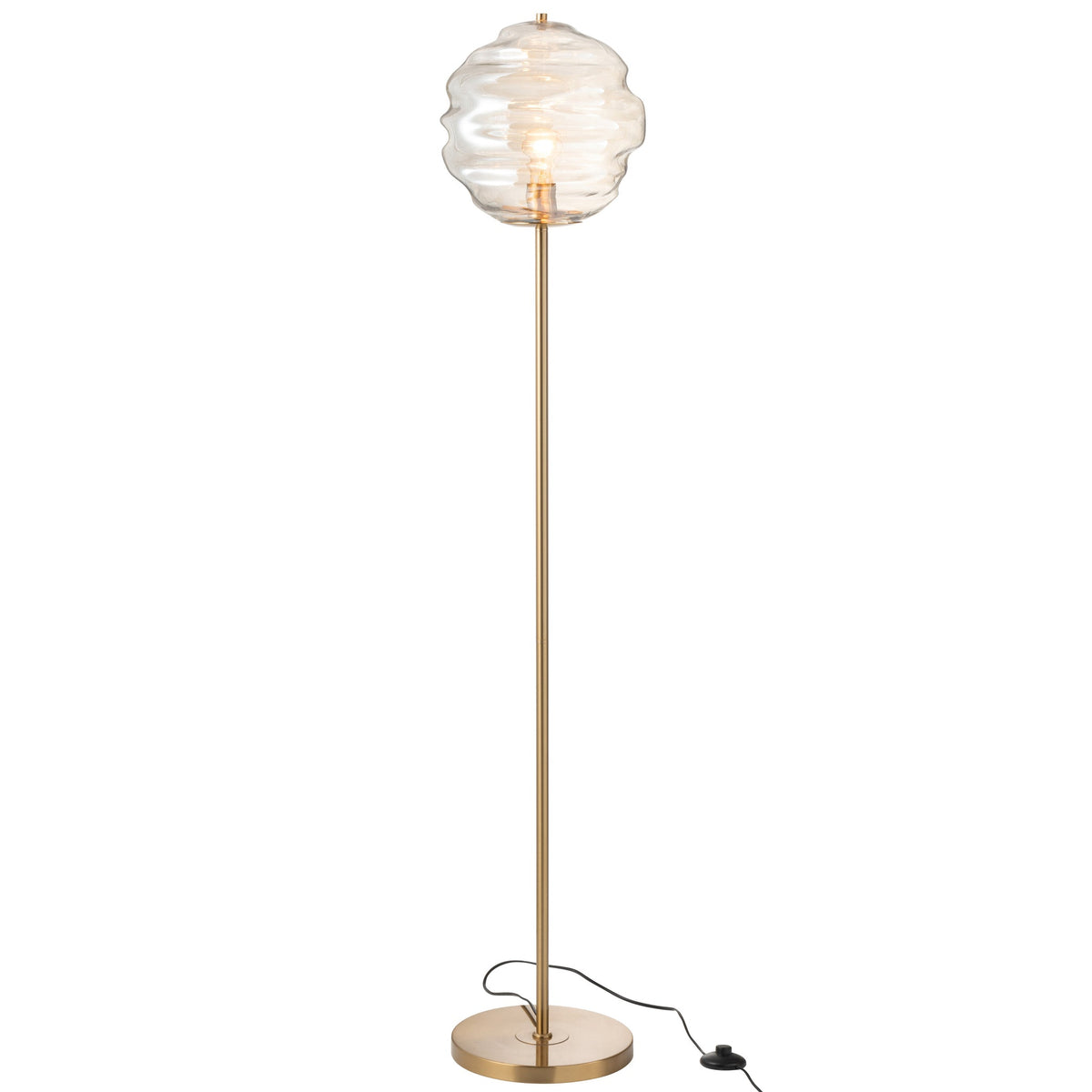 Floor Lamp Glass Light Cognac H156cm J-Line