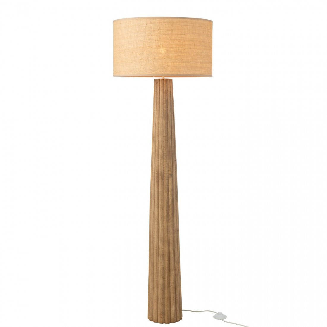 Vloerlamp Paraplu Ailanthus Hout Naturel 48x48x157cm - Vloerlamp - J-Line - livinglovely.nl