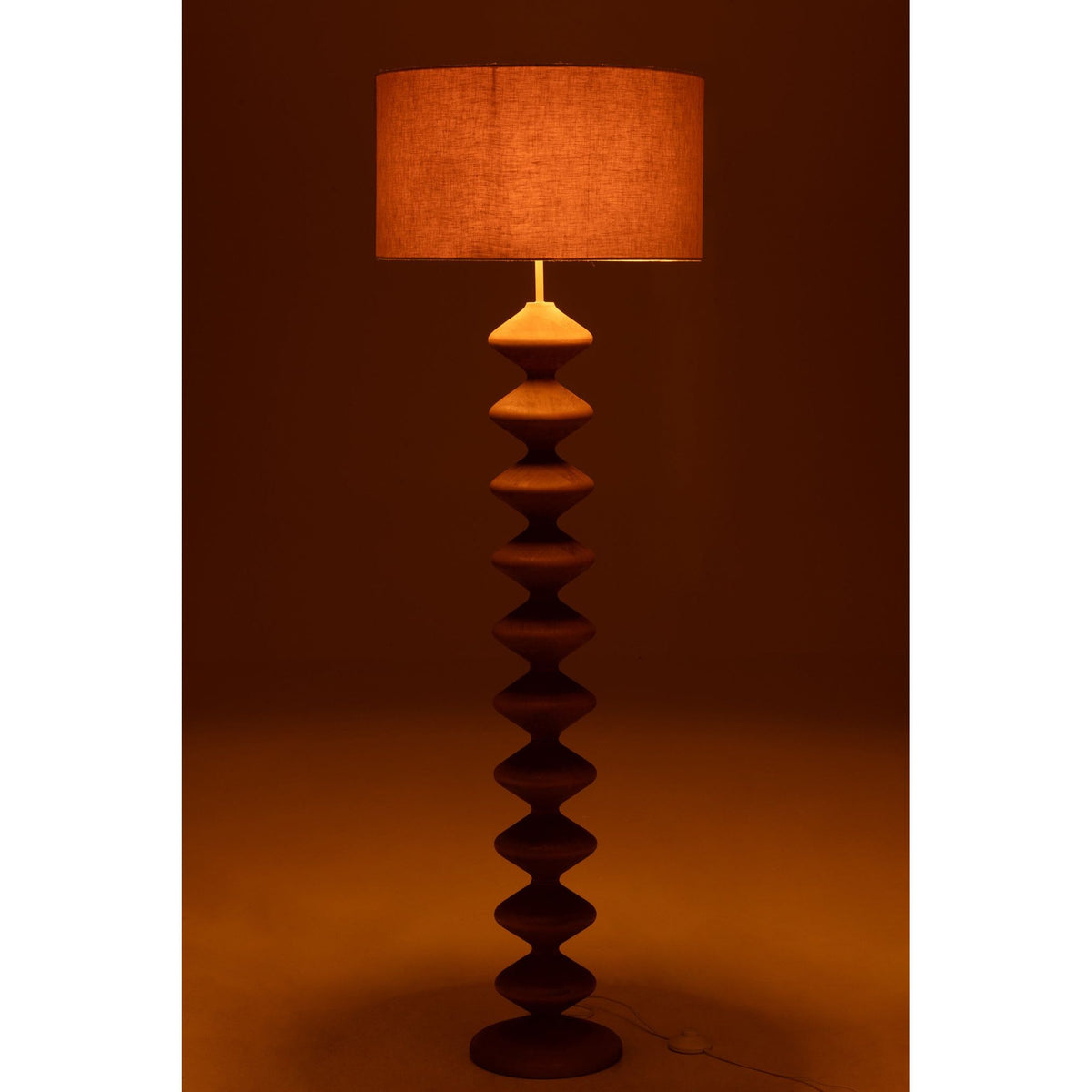 Vloerlamp Rups Populierenhout Naturel/Grijs 48x48x156cm J-Line