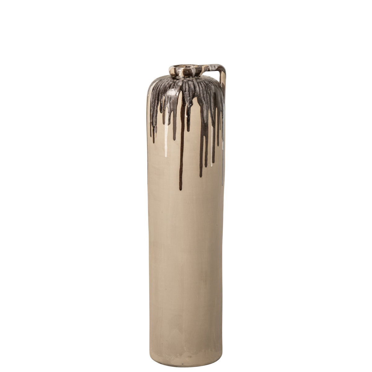 Floor Vase Ceramic Beige/Brown Medium J-Line